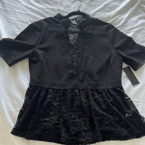 NEW black lace scobe shirt